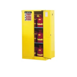 Justrite Sure-Grip® EX Flammable Safety Cabinet, 60 Gallon, 2 Self-Close Doors, Yellow - 896020