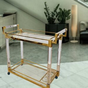 ACRYLIC/GOLD STEEL TROLLY