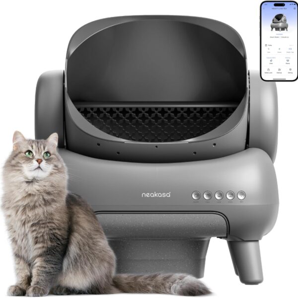 Neakasa M1 Open-Top Self Cleaning Cat Litter Box, Automatic Cat Litter Box with APP Control, Odor-Free Waste Disposal includes Trash Bags