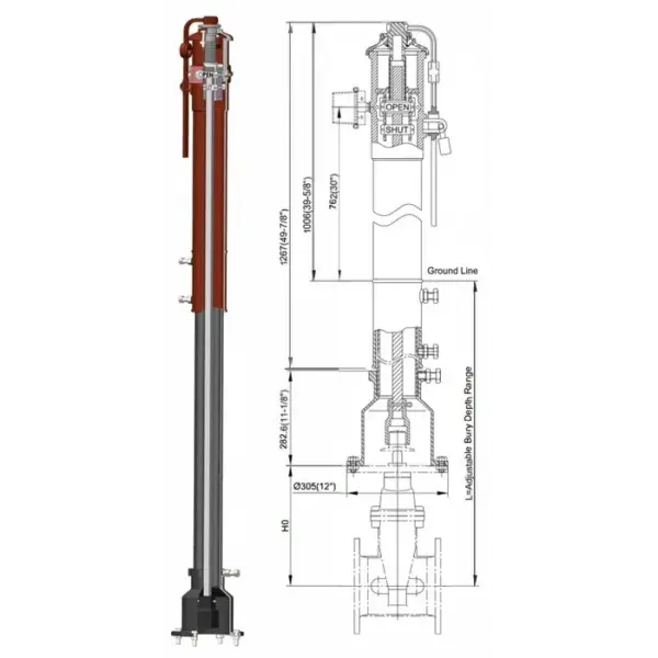 CHIEF FIRE Underground Post Indicator Valve, 4"-12" - DB-CF600-IP