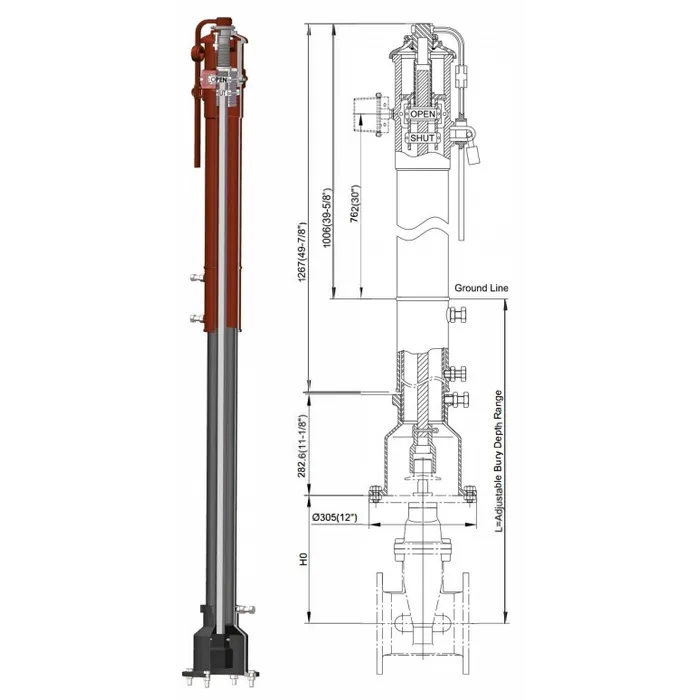 33 CHIEF FIRE Underground Post Indicator Valve, 4"-12" - DB-CF600-IP - Image 1