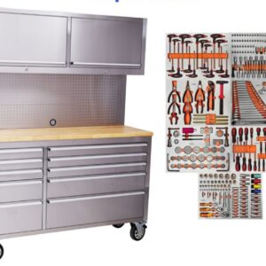 55" Stainless Steel Workstation with 322pcs Toolset