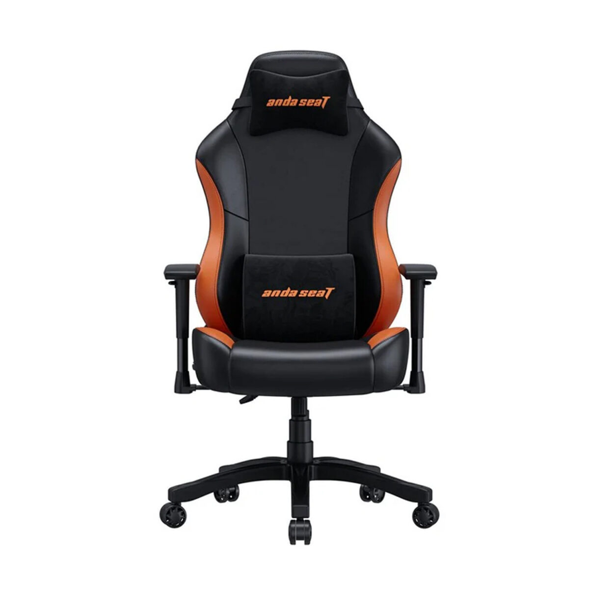 Anda Seat Luna series Gaming Chair High-Density Foam provides Lumbar Pillow, Headrest Pillow - Black & Orange - Image 1