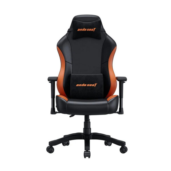 Anda Seat Luna series Gaming Chair High-Density Foam provides Lumbar Pillow, Headrest Pillow - Black & Orange