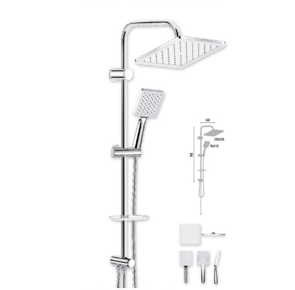 Queen Chrome Rain Shower Set Vs-2254