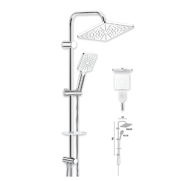 Maxima Chrome Rain Shower Set Vs-2630