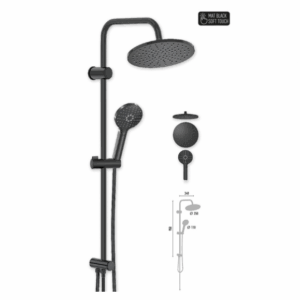 Rainmax Mat Black Rain Shower Set Vs-2651