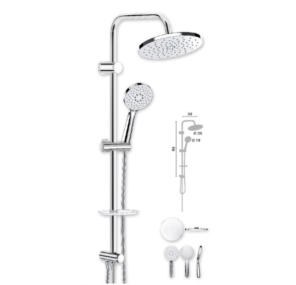 NXGB9538 Nobel Chrome Rain Shower Set Vs-2427 - Image 1