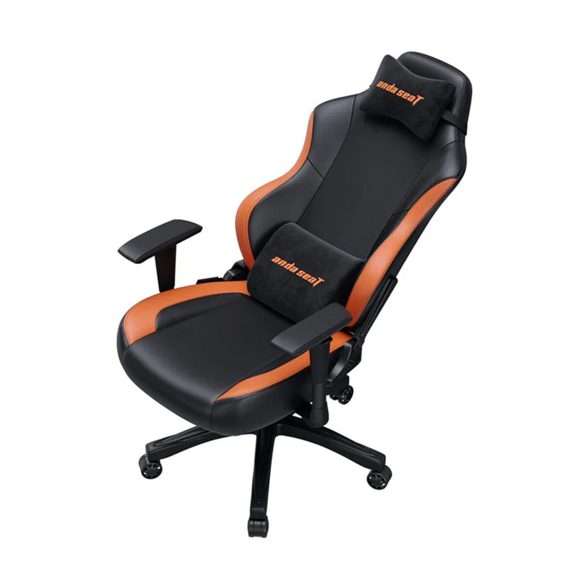 Anda Seat Luna series Gaming Chair High-Density Foam provides Lumbar Pillow, Headrest Pillow - Black & Orange - Image 3