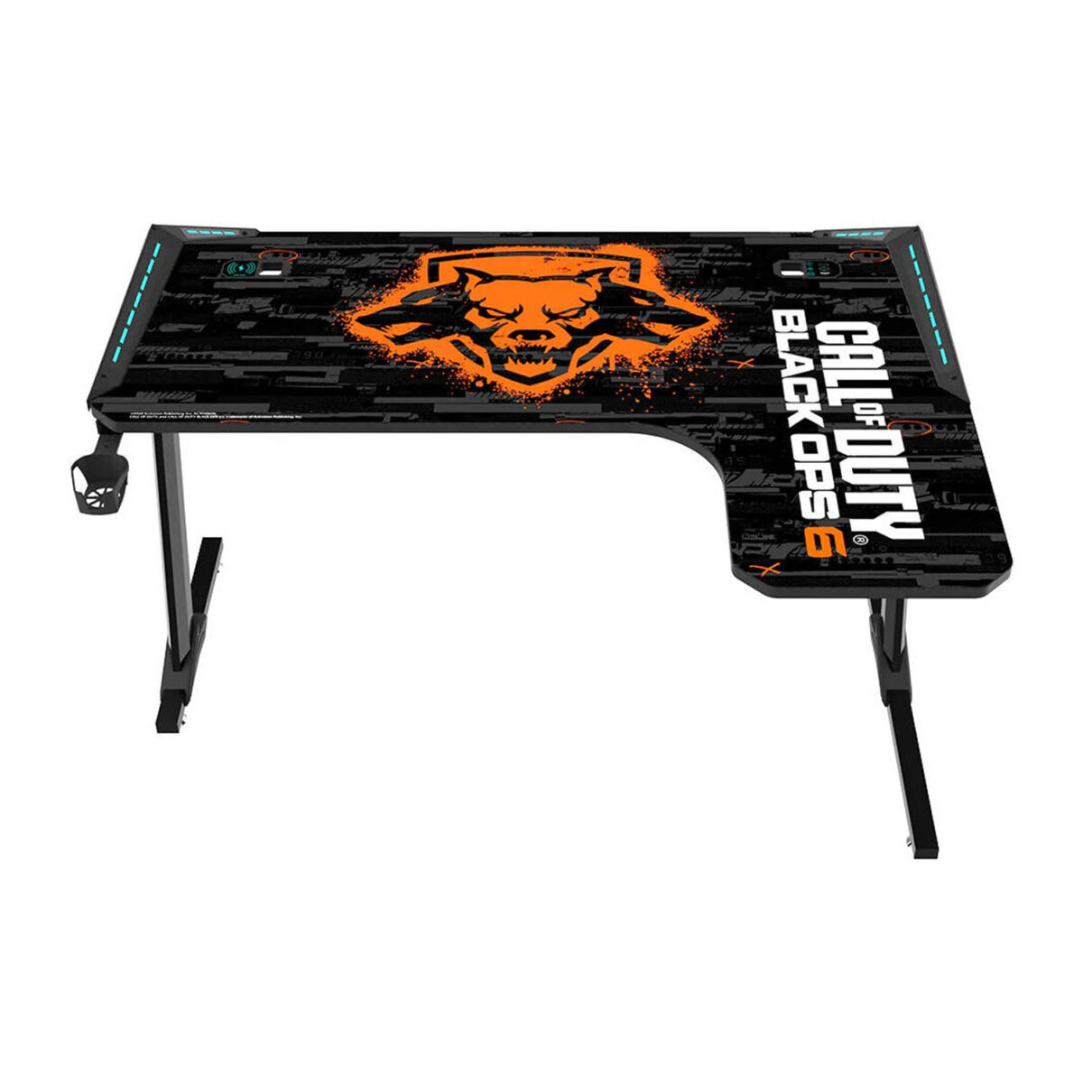 GameOn (COD) Black Ops 6 Go-PhantomXL Series L-Shaped (Right) Gaming Desk, Headset Hook, Material Carbon Fiber, Touch Control, USB Splitter - Image 2