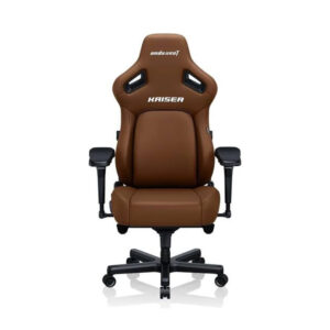 Andaseat Kaiser 4 Large Gaming Chair, Premium PVC Leather, High Density Foam, Memory Foam Head Pillow, Adjustable Armrests - Brown