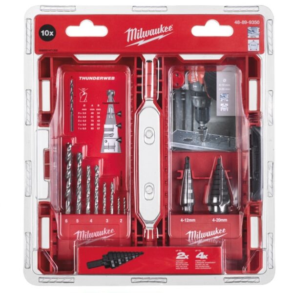 Milwaukee 10pcs Step Drill & HSS Bit Set