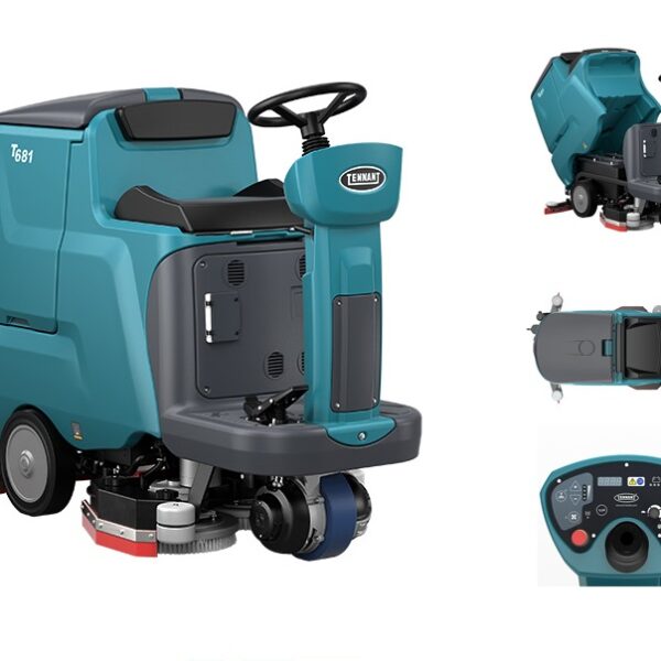 Tennant T681 Battery Powered Ride-On Floor Scrubber
