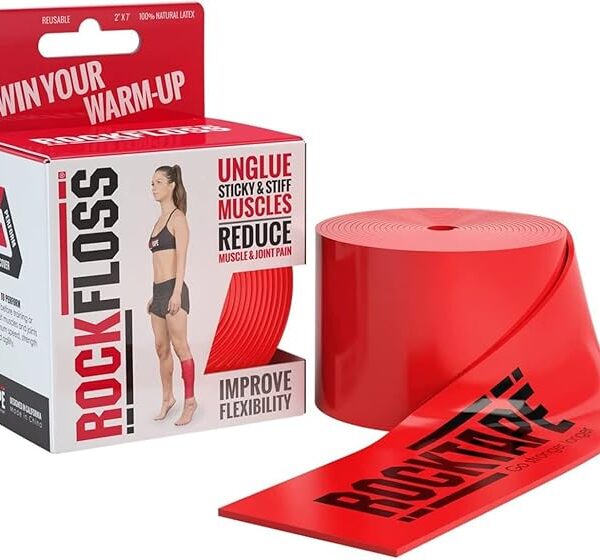 RockTape RockFloss Tack Mobility Band, Compression Muscle Recovery, Floss for Muscle Soreness, 2'' x 7'' Width, Red