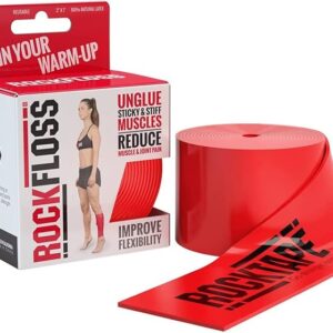 RockTape RockFloss Tack Mobility Band, Compression Muscle Recovery, Floss for Muscle Soreness, 2'' x 7'' Width, Red