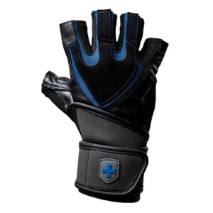 Harbinger Training Grip Wrist-Wrap Gloves - Black/Blue - Medium