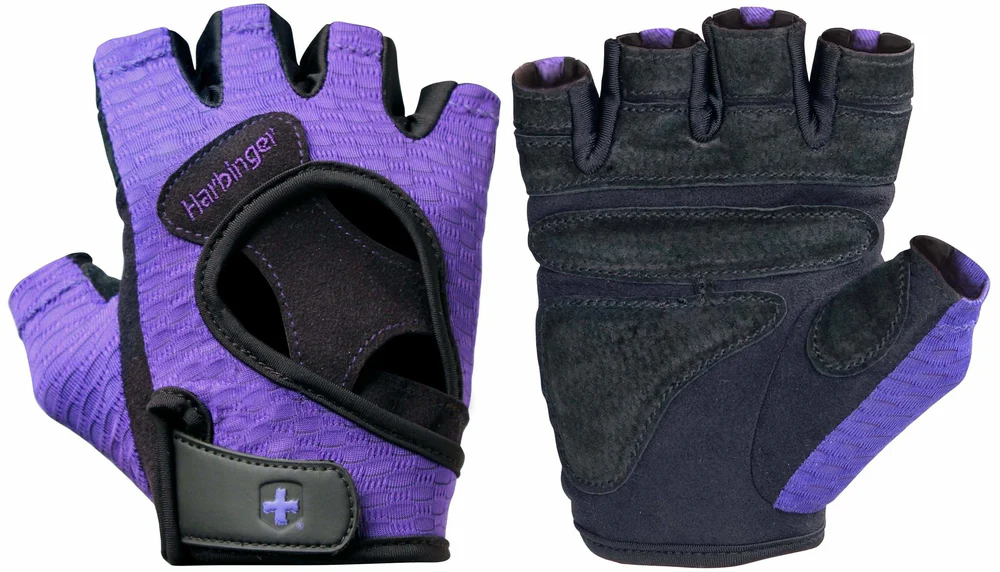 14 Harbinger Women's FlexFit Glove, Black/Purple S,M&L - Image 1