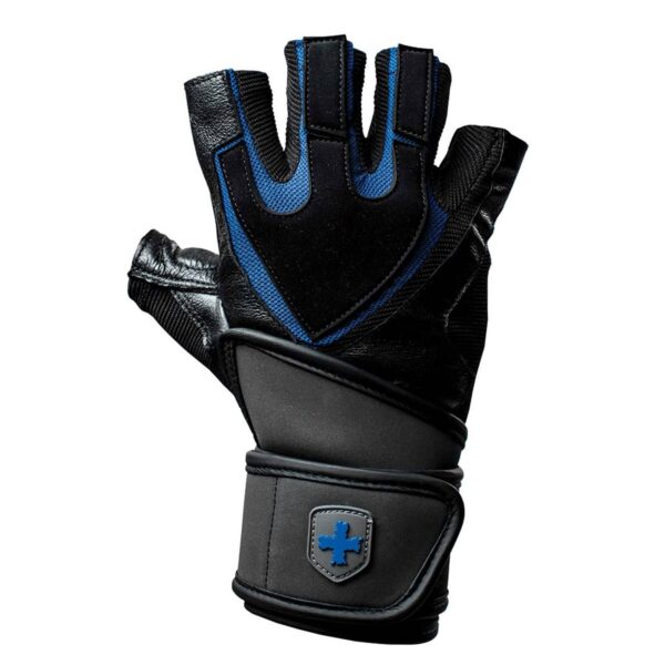 Harbinger Training Grip Wrist-Wrap Gloves - Black/Blue - S,M&L