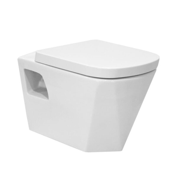 AQUASAN CRYSTAL WALL HANG WATER CLOSET SET WITH SEAT COVER