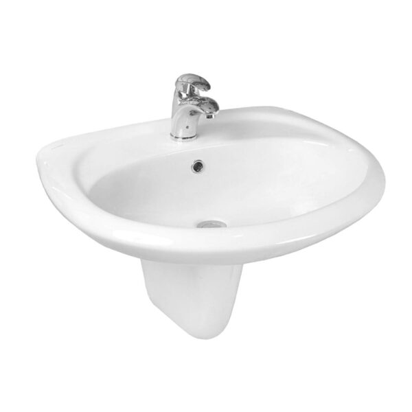 AQUASAN LARA WASH BASIN HALF PEDASTAL 65 CM