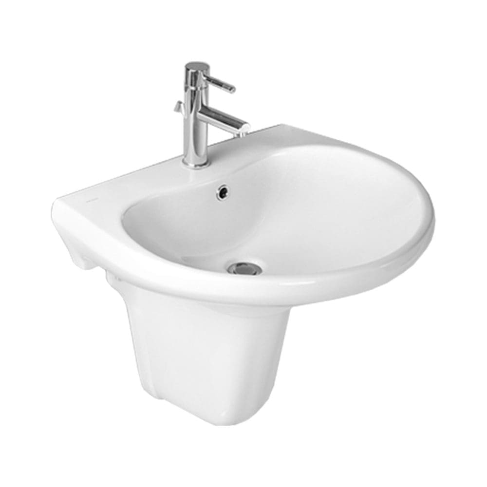 AQUASAN PALMA WASH BASIN HALF PEDASTAL AQUASAN PALMA WASH BASIN HALF PEDASTAL - Image 1