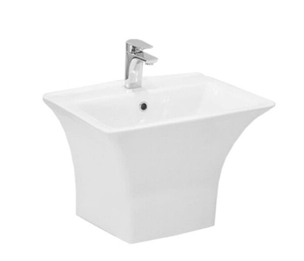 AQUASAN SQUARE WASH BASIN ONE PIECE 65 CM