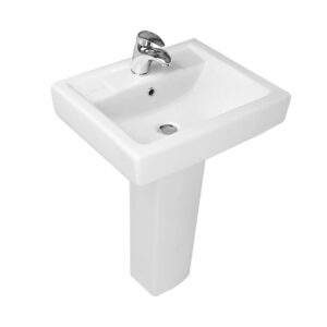 AQUASAN Square WASH BASIN FULL PEDASTAL 55 CM
