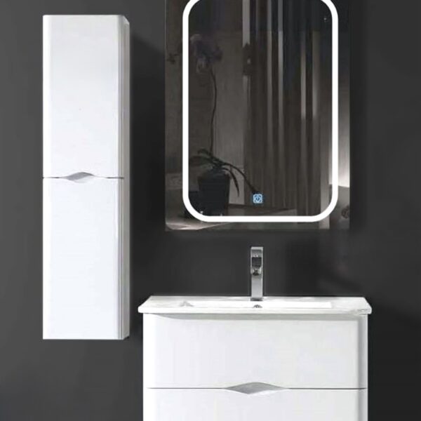80cm White Vanity Set with 120cm Side Cabinet & 3-Color LED Mirror