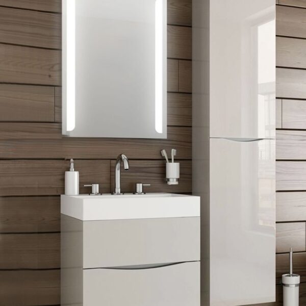 80cm Light Grey WashBasin with 120cm Side Cabinet & LED mirror
