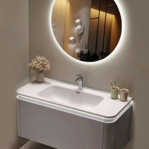 80cm Modern Bathroom Vanity with Circular LED Mirror