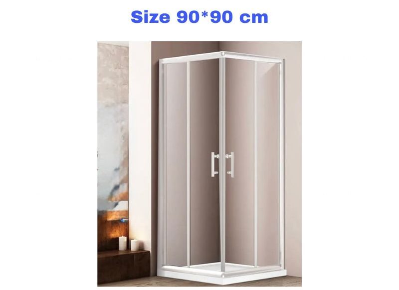 Modern Design Shower Box Height 190 cm (1) Shower Box 90*90 Transparent Jam White Frame - Image 1
