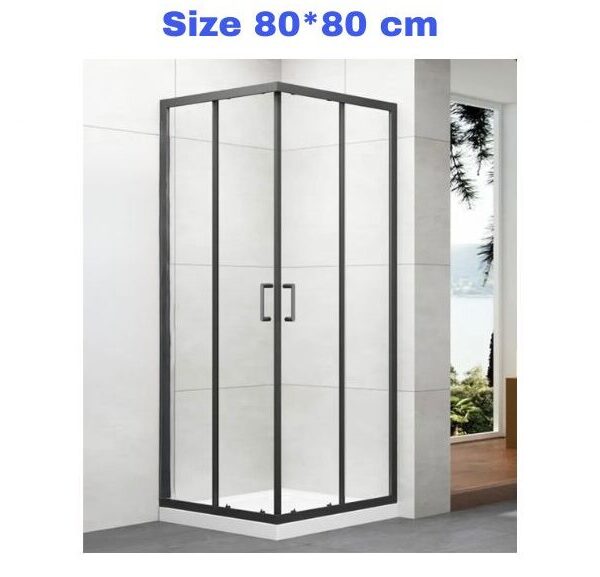 Shower Box 80*80 Black Frame Transparent Jam