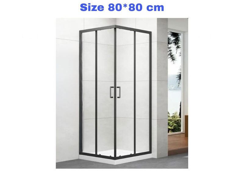 Modern Design Shower Box Height 190 cm (4) Shower Box 80*80 Black Frame Transparent Jam - Image 1
