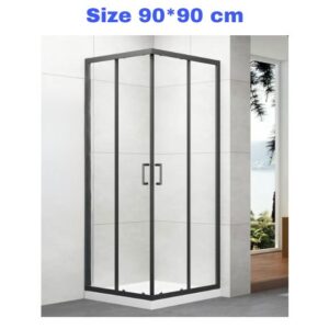 Shower Box 90*90 Black Frame Transparent Jam