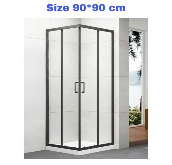 Shower Box 90*90 Black Frame Transparent Jam
