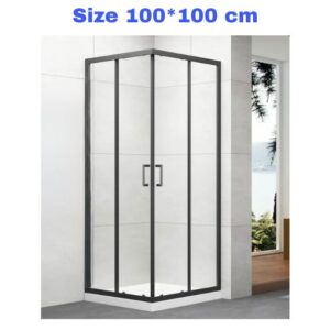Shower Box 100*100 Black Frame Transparent Jam