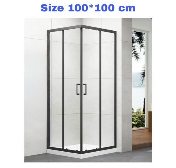 Shower Box 100*100 Black Frame Transparent Jam