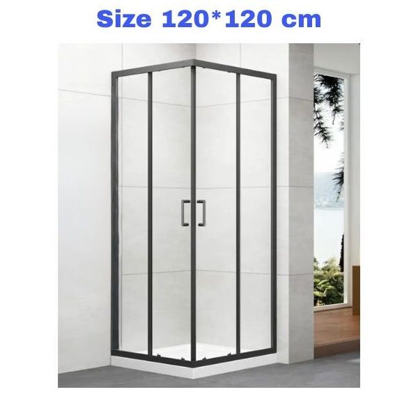 Shower Box 120*120 Black Frame Transparent Jam