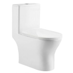 One Piece Toilet Model 8618 White Rimless