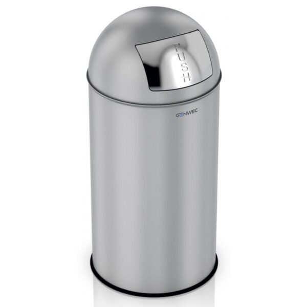 Push wastepaper bin 40L stainless steel brushed
