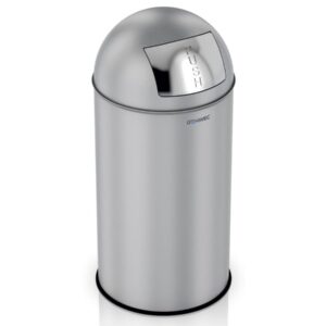 Push wastepaper bin 40L stainless steel brushed