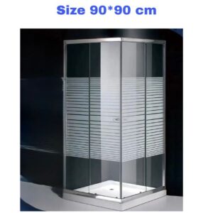 Shower Box 90*90 Silver Frame Striped
