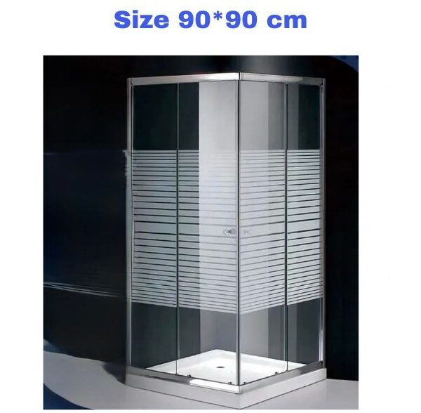 Shower Box 90*90 Silver Frame Striped