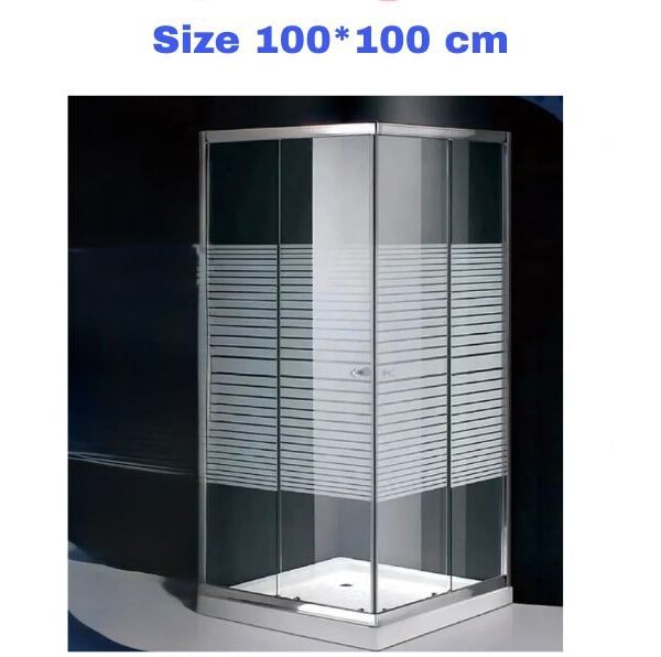 Shower Box 100*100 Silver Frame Striped