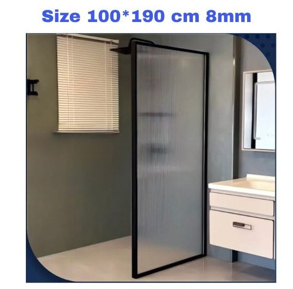 Shower Box 100*190 Black Frame Clear Glass