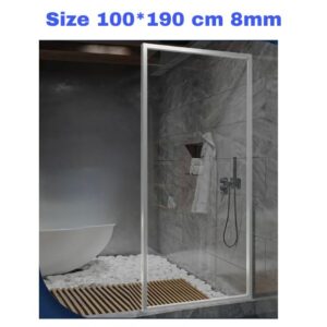 Shower Box 100*190 Silver Frame Clear Glass