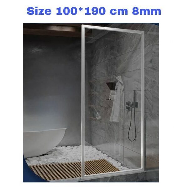 Shower Box 100*190 Silver Frame Clear Glass