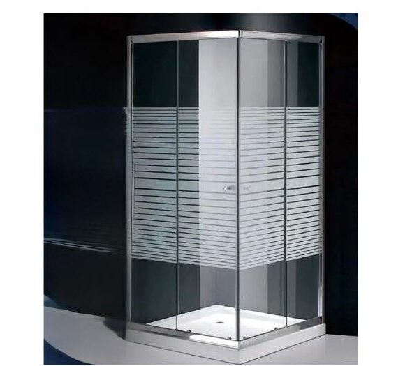 Shower Box 80*80 Silver Frame Striped