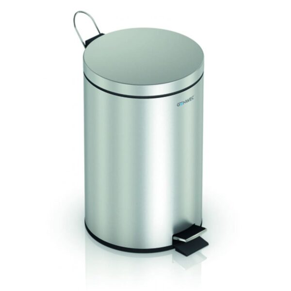 Wastepaper bin 12L stainless steel brushed