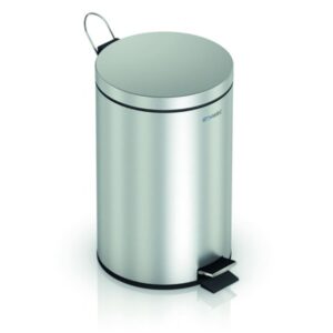 Wastepaper bin 12L stainless steel brushed